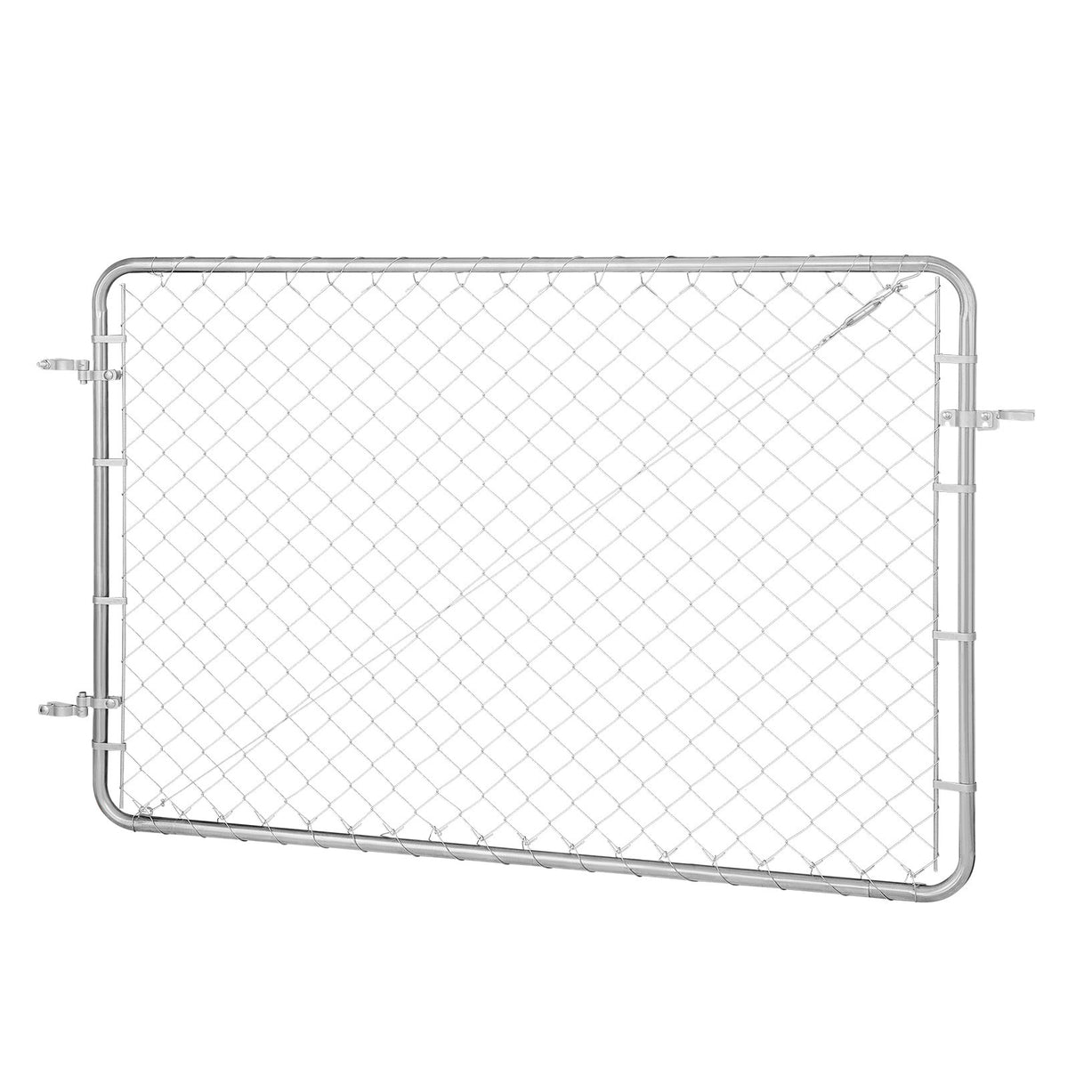 Chain Link Fence Gate 183 × 122 cm, Adjustable, Galvanised, Rust-Resistant, Suitable for 67–183 cm × 183 cm Opening, Posts Not Included