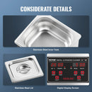 VEVOR ultraskaņas tīrītājs 1,3 l ar sildītāju un taimeri, profesionāls digitāls 40 kHz kavitācijas tīrītājs ar grozu, 50 W, pulksteņiem, brillēm, rotaslietām, zobu kapēm, rūpnieciskām detaļām un instrumentiem