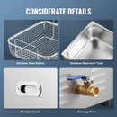 VEVOR 15 l ultraskaņas tīrītājs, profesionāla 360 W tīrīšanas iekārta ar taimeri un sildītāju, 40 kHz digitālais ultraskaņas tīrītājs ar grozu, pulksteņiem, brillēm, rotaslietām, zobu kapēm, rūpnieciskām detaļām un instrumentiem