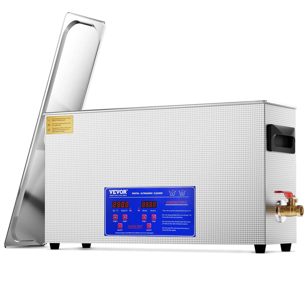 VEVOR 10 L Ultrasonic Cleaner, 300 W Professional Ultrasonic Cleaning Machine with Timer and Heater, 40 kHz Digital Ultrasonic Cleaner with Basket for Guns, Cartridges and Military Accessories