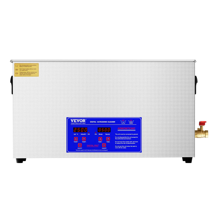 VEVOR 10 l ultraskaņas ierocis tīrītājs, 300 W profesionāla ultraskaņas tīrīšanas iekārta ar taimeri un sildītāju, 40 kHz digitālais ultraskaņas tīrītājs ar grozu ierocim, patronām un militārajiem piederumiem