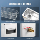 VEVOR 10 l ultraskaņas ierocis tīrītājs, 300 W profesionāla ultraskaņas tīrīšanas iekārta ar taimeri un sildītāju, 40 kHz digitālais ultraskaņas tīrītājs ar grozu ierocim, patronām un militārajiem piederumiem