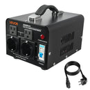 VEVOR sprieguma pārveidotājs transformators 1500 VA ar 110 V uz 220 V un 220 V uz 110 V pārveidošanu, ar US un EU ligzdām, barošanas kabeli un automātisko drošinātāja aizsardzību - ZEMLETES.LV