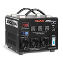 VEVOR sprieguma automātiskais pārveidotājs transformators 5000 VA ar 110 V uz 220 V un 220 V uz 110 V pārveidošanu, ar 3 US ligzdām, 3 EU ligzdām, LCD displeju un automātiskā drošinātāja aizsardzību - ZEMLETES.LV