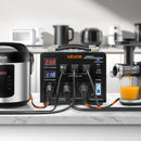 VEVOR sprieguma automātiskais pārveidotājs transformators 5000 VA ar 110 V uz 220 V un 220 V uz 110 V pārveidošanu, ar 3 US ligzdām, 3 EU ligzdām, LCD displeju un automātiskā drošinātāja aizsardzību - ZEMLETES.LV