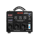 VEVOR sprieguma automātiskais pārveidotājs transformators 6000 VA, 110 V–220 V / 220 V–110 V, ar 3 US un 3 EU ligzdām, LCD displeju un ķēdes aizsardzību - ZEMLETES.LV