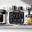 VEVOR sprieguma automātiskais pārveidotājs transformators 3000 VA ar 110 V uz 220 V un 220 V uz 110 V pārveidošanu, ar 3 US ligzdām, 3 EU ligzdām, LCD displeju un automātiskā drošinātāja aizsardzību - ZEMLETES.LV