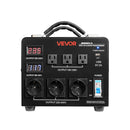 VEVOR sprieguma automātiskais pārveidotājs transformators 3000 VA ar 110 V uz 220 V un 220 V uz 110 V pārveidošanu, ar 3 US ligzdām, 3 EU ligzdām, LCD displeju un automātiskā drošinātāja aizsardzību - ZEMLETES.LV