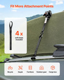 VEVOR ievelkamas sprūdrata nostiprināšanas siksnas 25,4 mm × 3 m ar S veida āķiem, pārrāvuma slodze 544 kg, 4 mīkstās cilpas, kravu nostiprināšanai pārvadāšanā, piekabēm, motocikliem, kajakiem un auto jumtam, 4 gab.