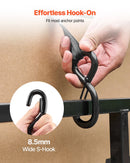 VEVOR ievelkamas sprūdrata stiprinājuma siksnas, 25,4 mm × 4,9 m, ar S veida āķiem, pārrāvuma izturība 700 kg, ar pārnēsāšanas somu, kravas nostiprināšanai pārvadāšanā, piekabēs, motocikliem, kajakiem un uz auto jumta, 4 gab. komplekts