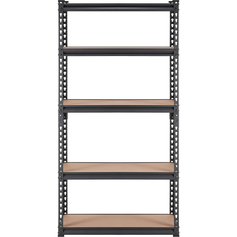 Regulējama 5 līmeņu metāla uzglabāšanas plauktu sistēma, melna, 900 kg, 76 × 30 × 152 cm