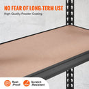 Uzglabāšanas plauktu sistēma, regulējama, 5 līmeņi, melna metāla konstrukcija ar režģa virsmu, 900 kg, 91 × 46 × 183 cm