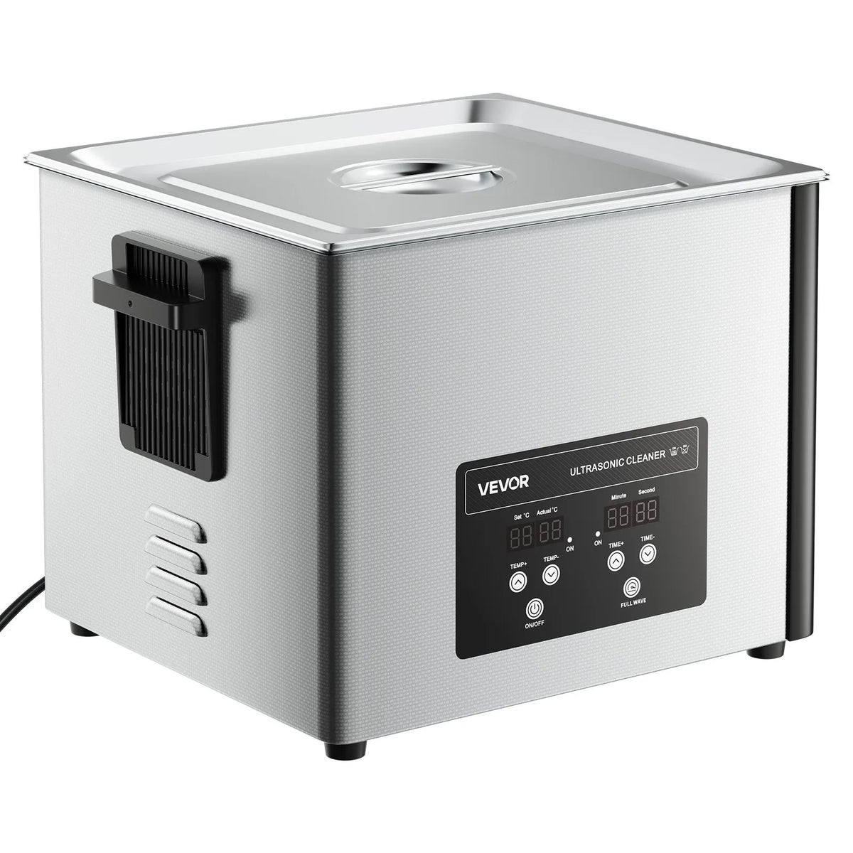 VEVOR 15 l Ultrasonic Cleaner, Professional Ultrasonic Cleaning Machine with Cleaning Basket and Digital Display, 240 W Stainless Steel 40 kHz Industrial Cleaner for Parts, Carburettors and Tools