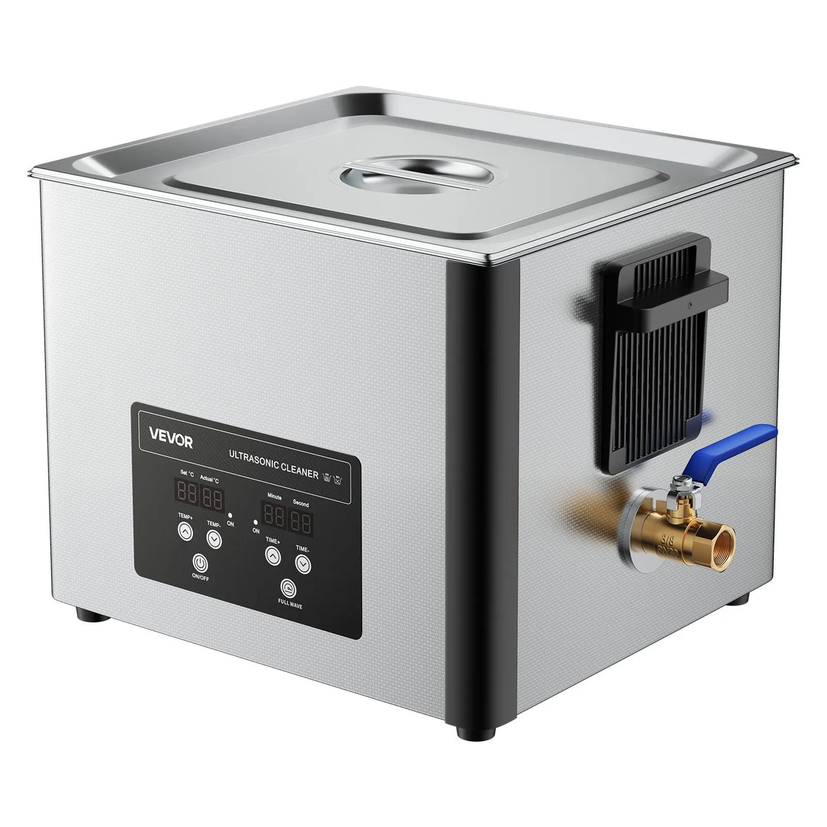 VEVOR 15 l Ultrasonic Cleaner, Professional Ultrasonic Cleaning Machine with Cleaning Basket and Digital Display, 240 W Stainless Steel 40 kHz Industrial Cleaner for Parts, Carburettors and Tools