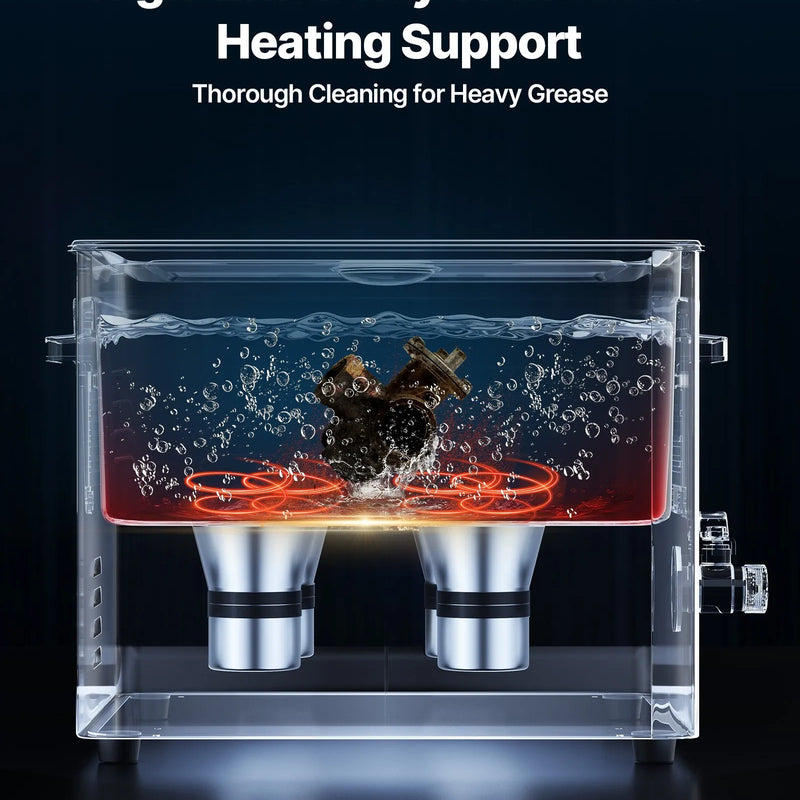 VEVOR 15 l ultraskaņas tīrītājs, profesionāla ultraskaņas tīrīšanas iekārta ar tīrīšanas grozu un digitālo displeju, 240 W nerūsējošā tērauda 40 kHz industriāls tīrītājs detaļu, karburatoru un instrumentu tīrīšanai