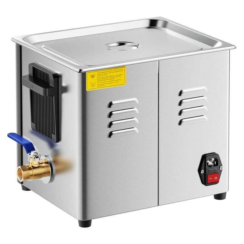 VEVOR 10 l ultraskaņas tīrītājs, profesionāla ultraskaņas tīrīšanas iekārta ar tīrīšanas grozu un digitālo displeju, 180 W nerūsējošā tērauda 40 kHz tīrīšanas iekārta pulksteņu, skuvekļu, juvelierizstrādājumu, monētu un citu priekšmetu tīrīšanai