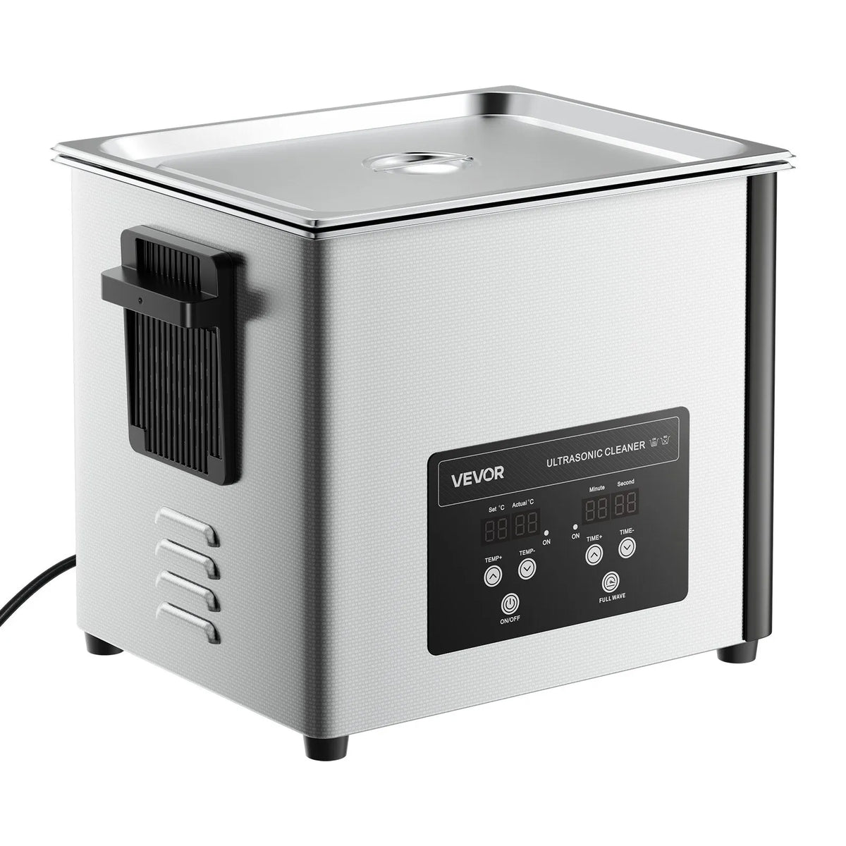 VEVOR 10 l Ultrasonic Cleaner, Professional Ultrasonic Cleaning Machine with Cleaning Basket and Digital Display, 180 W Stainless Steel 40 kHz Cleaning Equipment for Watches, Razors, Jewellery, Coins and Other Items