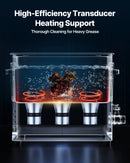 VEVOR 10 l ultraskaņas tīrītājs, profesionāla ultraskaņas tīrīšanas iekārta ar tīrīšanas grozu un digitālo displeju, 180 W nerūsējošā tērauda 40 kHz tīrīšanas iekārta pulksteņu, skuvekļu, juvelierizstrādājumu, monētu un citu priekšmetu tīrīšanai