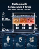 VEVOR 10 l ultraskaņas tīrītājs, profesionāla ultraskaņas tīrīšanas iekārta ar tīrīšanas grozu un digitālo displeju, 180 W nerūsējošā tērauda 40 kHz tīrīšanas iekārta pulksteņu, skuvekļu, juvelierizstrādājumu, monētu un citu priekšmetu tīrīšanai