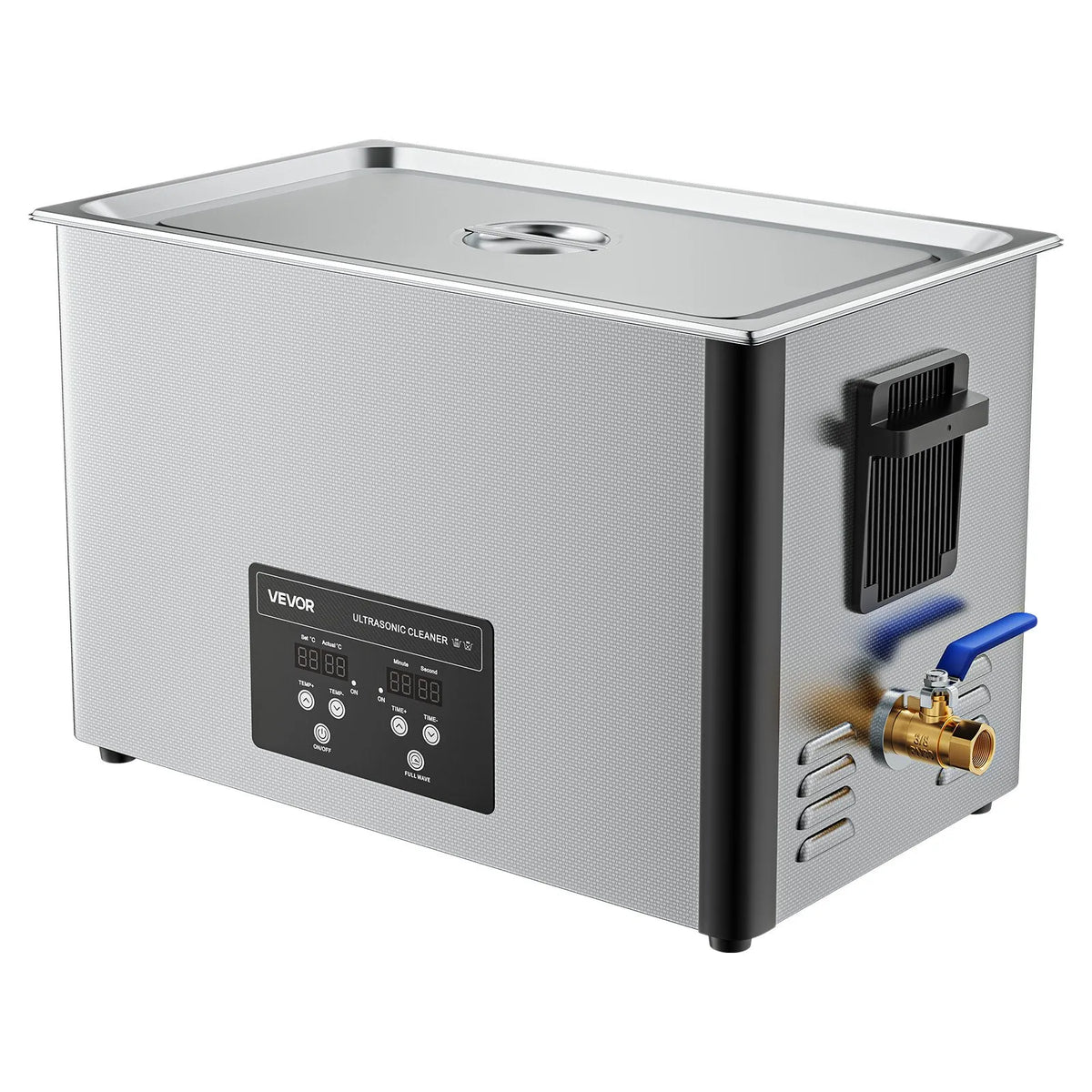 VEVOR 30 l Ultrasonic Cleaner, Professional Ultrasonic Cleaning Machine with Cleaning Basket and Digital Display, 480 W Stainless Steel 40 kHz Industrial Cleaner for Parts, Carburettors and Tools