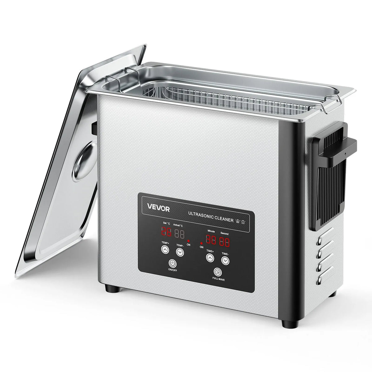 VEVOR 6 l Ultrasonic Cleaner, Professional Ultrasonic Cleaning Machine with Cleaning Basket and Digital Display, 120 W Stainless Steel 40 kHz Cleaning Machine for Watches, Razors, Jewellery, Coins and Other Items
