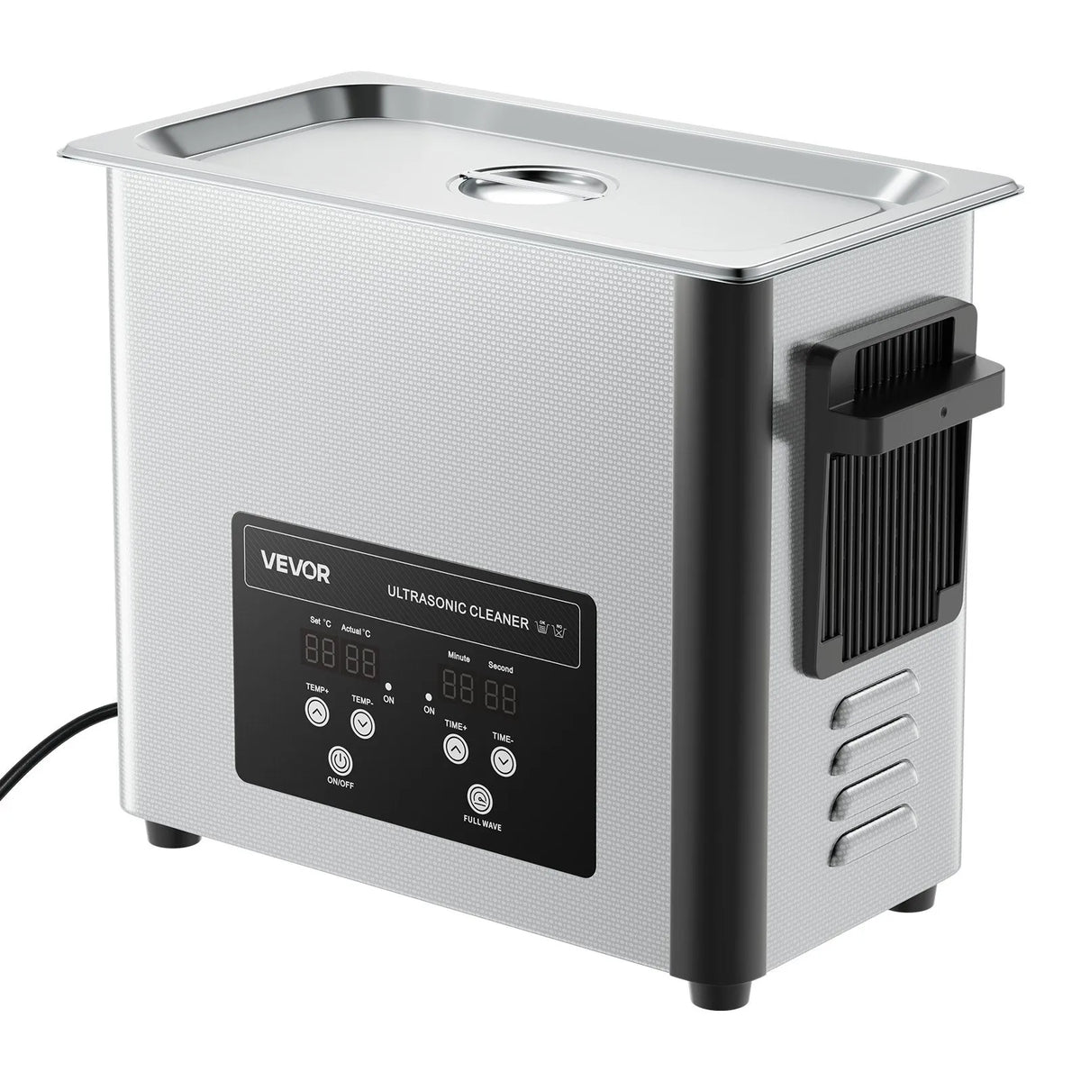 VEVOR 6 l Ultrasonic Cleaner, Professional Ultrasonic Cleaning Machine with Cleaning Basket and Digital Display, 120 W Stainless Steel 40 kHz Cleaning Machine for Watches, Razors, Jewellery, Coins and Other Items
