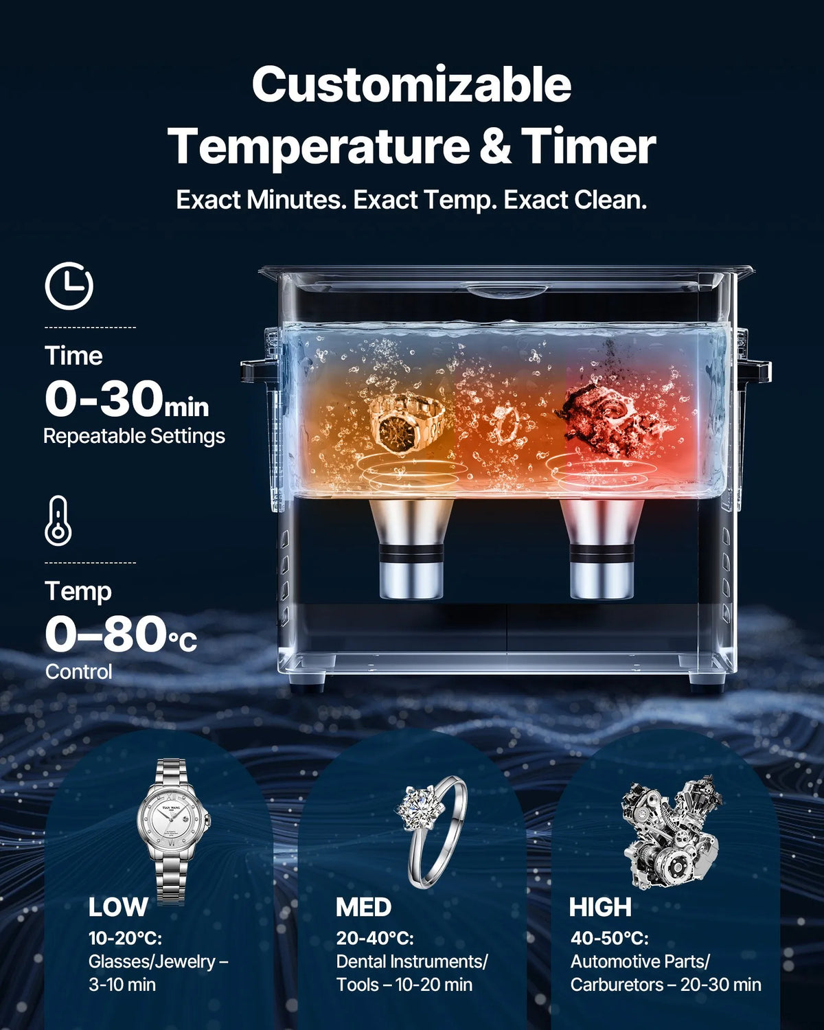 VEVOR 6 l Ultrasonic Cleaner, Professional Ultrasonic Cleaning Machine with Cleaning Basket and Digital Display, 120 W Stainless Steel 40 kHz Cleaning Machine for Watches, Razors, Jewellery, Coins and Other Items
