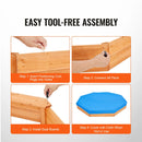 VEVOR koka smilšu kaste ar pārsegu, astoņstūraina smilšu kaste 192 × 192 × 23 cm ar 4 sēdvietām un apakšas oderi, bērnu smilšu kaste lietošanai pagalmā, pludmalē vai parkā, piemērota bērniem no 3 līdz 12 gadiem