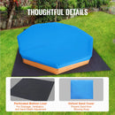 VEVOR koka smilšu kaste ar pārsegu, astoņstūraina smilšu kaste 192 × 192 × 23 cm ar 4 sēdvietām un apakšas oderi, bērnu smilšu kaste lietošanai pagalmā, pludmalē vai parkā, piemērota bērniem no 3 līdz 12 gadiem