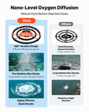 VEVOR dīķu aerators, aerācijas sistēma 5,2 CFM dīķiem līdz 3 akriem, 4/5 ZS gaisa kompresors, 2 difuzori un divas 30,5 m noslogotas šļūtenes, āra dīķu aerācijas sūknis dziļūdens skābekļa cirkulācijai