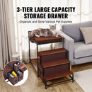 VEVOR mājdzīvnieku divstāvu gulta ar kāpnēm un glabātuvi, vidējs izmērs – loga paliktnis suņiem/kaķiem