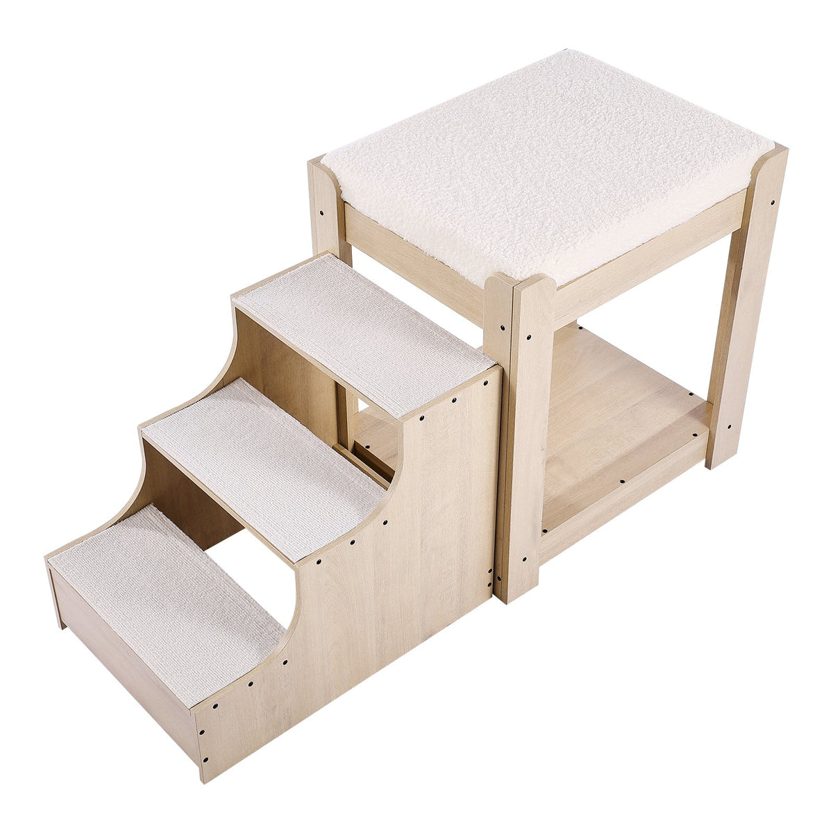 VEVOR Two-Storey Pet Bed with Stairs and Window, Bedside Placement