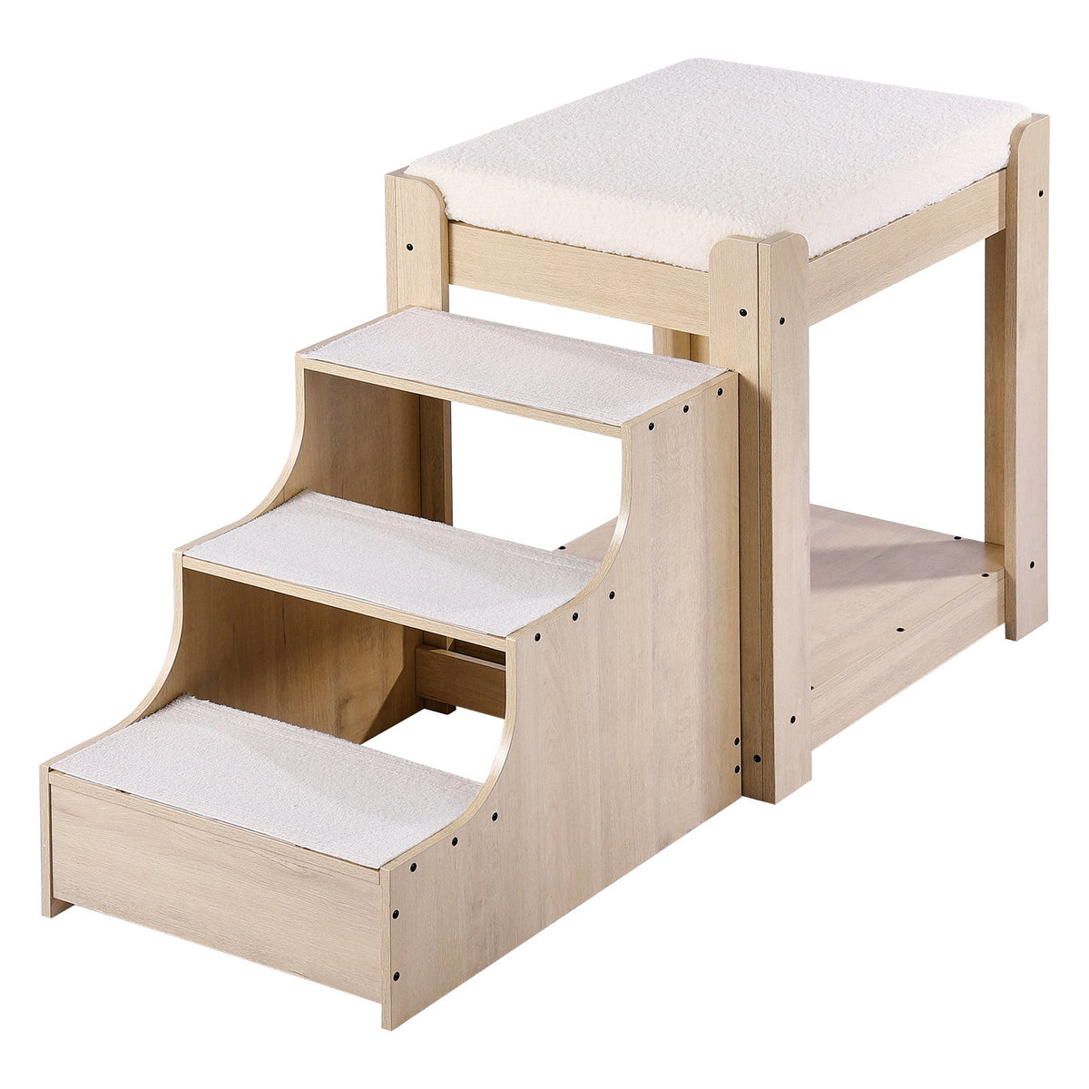 VEVOR Two-Storey Pet Bed with Stairs and Window, Bedside Placement