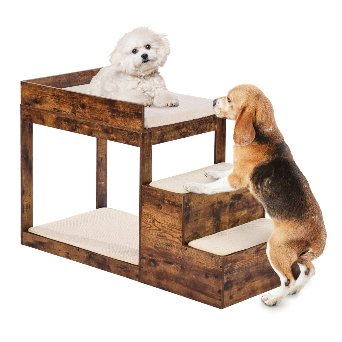 VEVOR Two-Storey Pet Bed with Stairs and Window Sofa, Medium