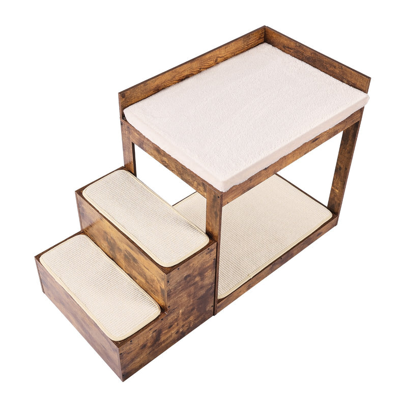 VEVOR divstāvu mājdzīvnieku gulta ar kāpnēm - loga paliktnis/dīvāns suņiem un kaķiem, vidējs izmērs