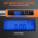 Digitālais momentslēdzis, 9,5 mm piedziņa, 5–50 Nm, ±2 % precizitāte, LCD displejs, LED brīdinājums, 3 darba režīmi