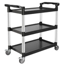 VEVOR 3 līmeņu plastmasas servisa ratiņi, 226,8 kg, 79 × 49 cm, ar 360° grozāmiem riteņiem un bremzēm