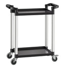 VEVOR 2 līmeņu plastmasas saimniecības ratiņi, 136 kg, ar 360° grozāmiem riteņiem, 2 ar bremzēm, 62 × 40,9 cm