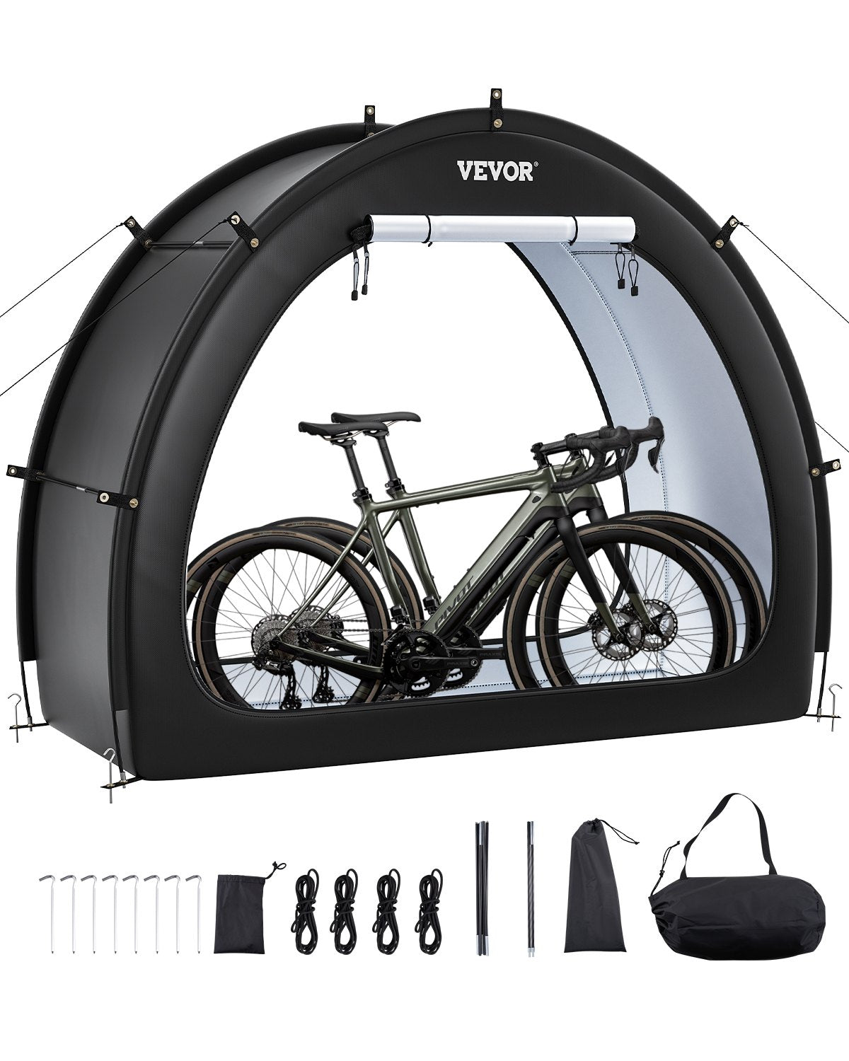 VEVOR āra velosipēda uzglabāšanas telts, ventilatora formas ūdensizturīga velosipēda telts 1-2 velosipēdiem