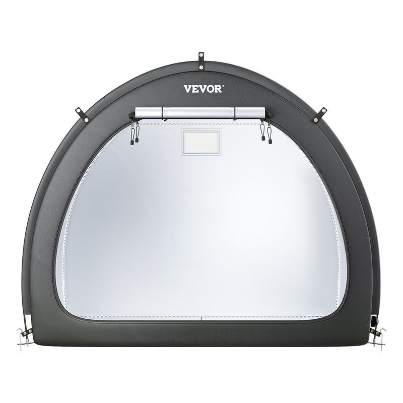 VEVOR āra velosipēdu uzglabāšanas telts, ventilatora formas divdurvju velosipēda nojume 4–5 velosipēdiem