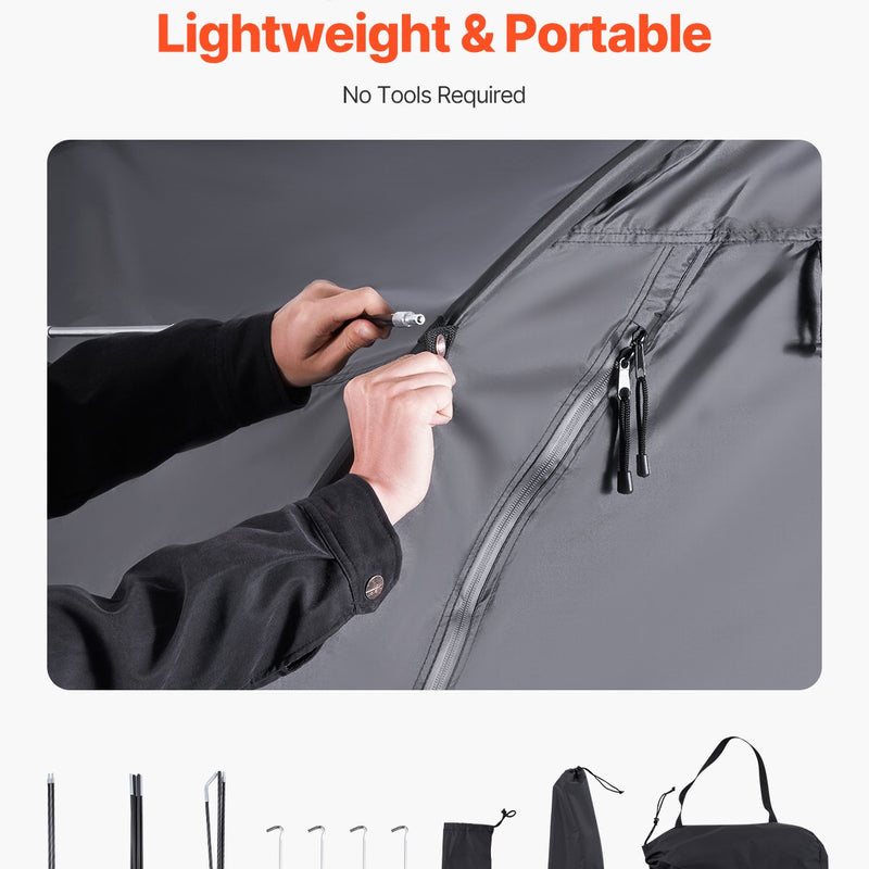 VEVOR āra velosipēdu uzglabāšanas telts, ventilatora formas divdurvju velosipēda nojume 4–5 velosipēdiem