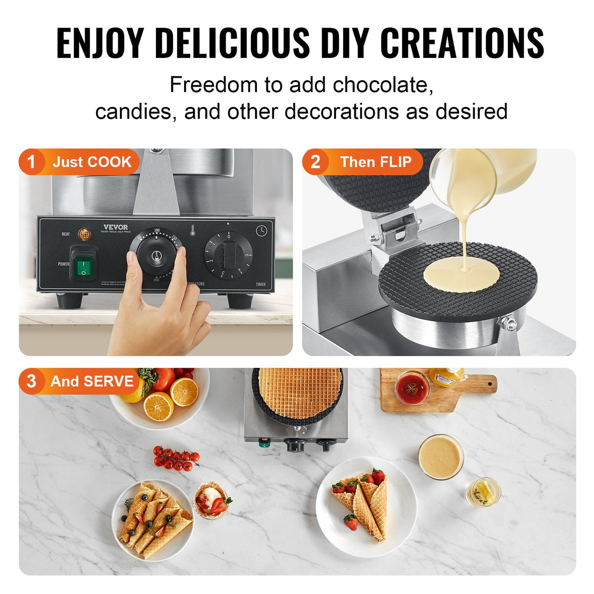 VEVOR Electric Ice Cream Cone Maker 1230 W