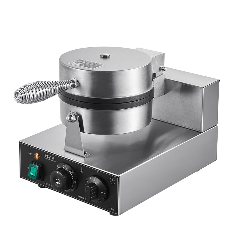 VEVOR Komerciālā Apaļu Vafeļu Cepšanas iekārta, 1230W, Nelīpoša Virsma