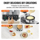 VEVOR Komerciālā Apaļu Vafeļu Cepšanas iekārta, 1230W, Nelīpoša Virsma