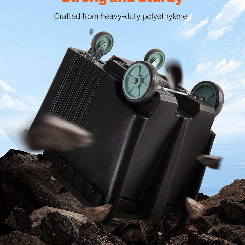 Komerciālais ledus konteiners 57 kg, pārnēsājams ledus ratiņš ar izolāciju, 80 x 58 x 74 cm, ar 4 riteņiem un bīdāmu vāku, piemērots ēdināšanai, virtuvēm, bāriem un restorāniem