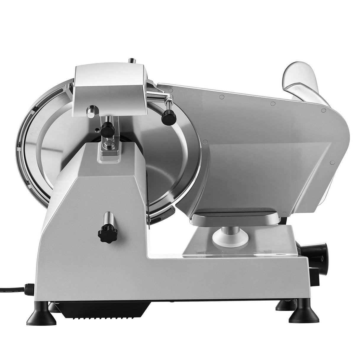 VEVOR profesionāla gaļas griešanas mašīna 320 W ar 300 mm oglekļa tērauda asmeni, 0–15 mm regulējams griezuma biezums, ar iebūvētu asinātāju, saldētai gaļai, šķiņķim, bagetei un steikam - ZEMLETES.LV
