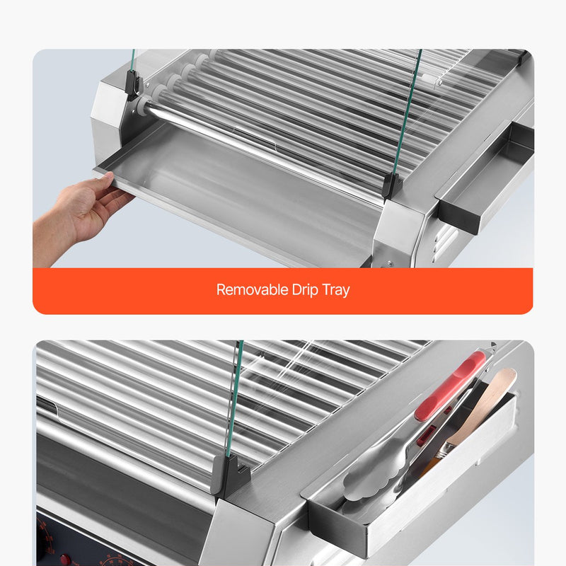 VEVOR Elektriskais 30 karstmaizes 11 rullīšu grils, 2200 W