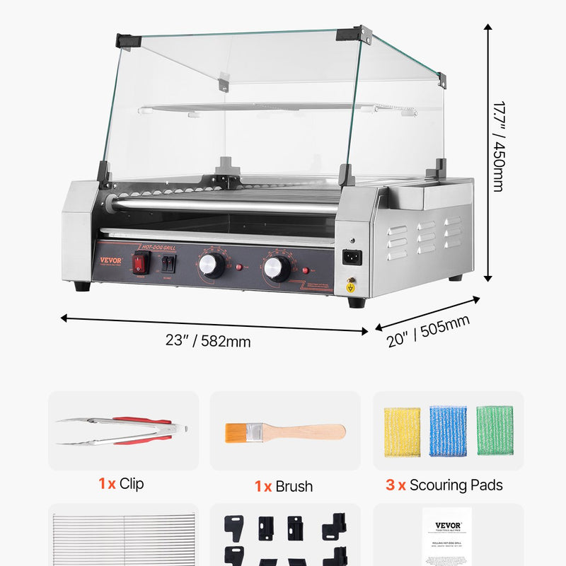 VEVOR Elektriskais 30 karstmaizes 11 rullīšu grils, 2200 W
