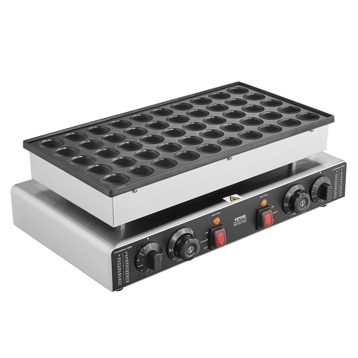 VEVOR Mini Dutch Pancake Machine 50 Pieces Ø43 mm, 1700 W