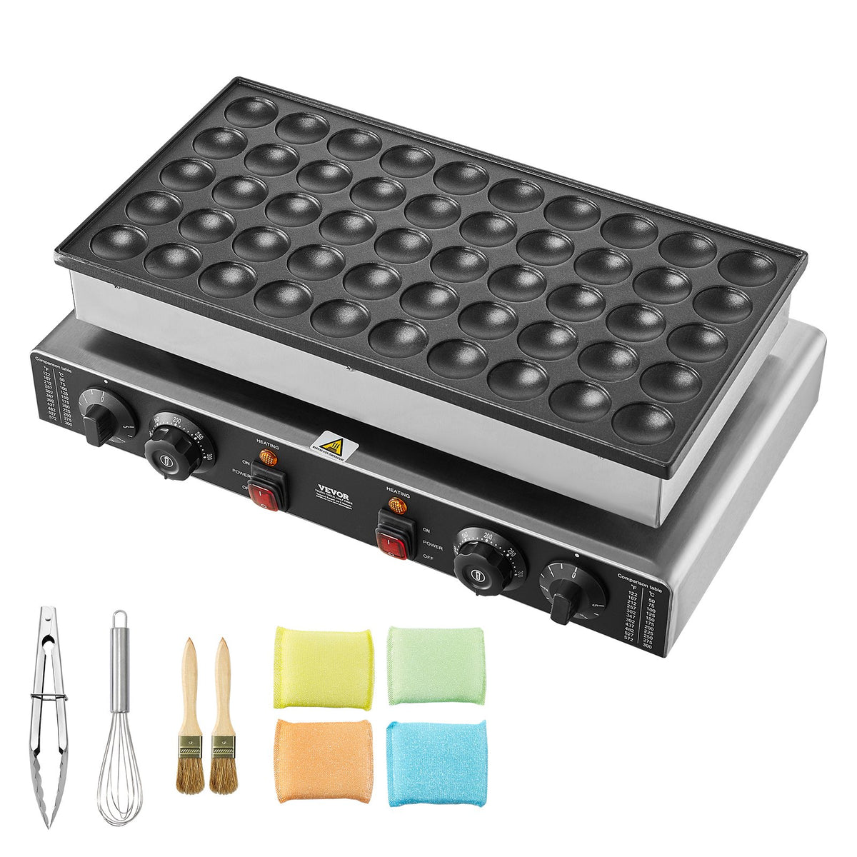 VEVOR Mini Dutch Pancake Machine 50 Pieces Ø43 mm, 1700 W